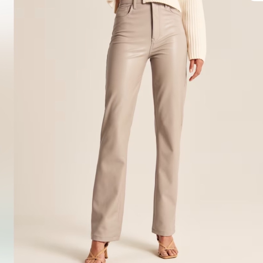 A&F High Rise 90s Relaxed Vegan Leather Pant